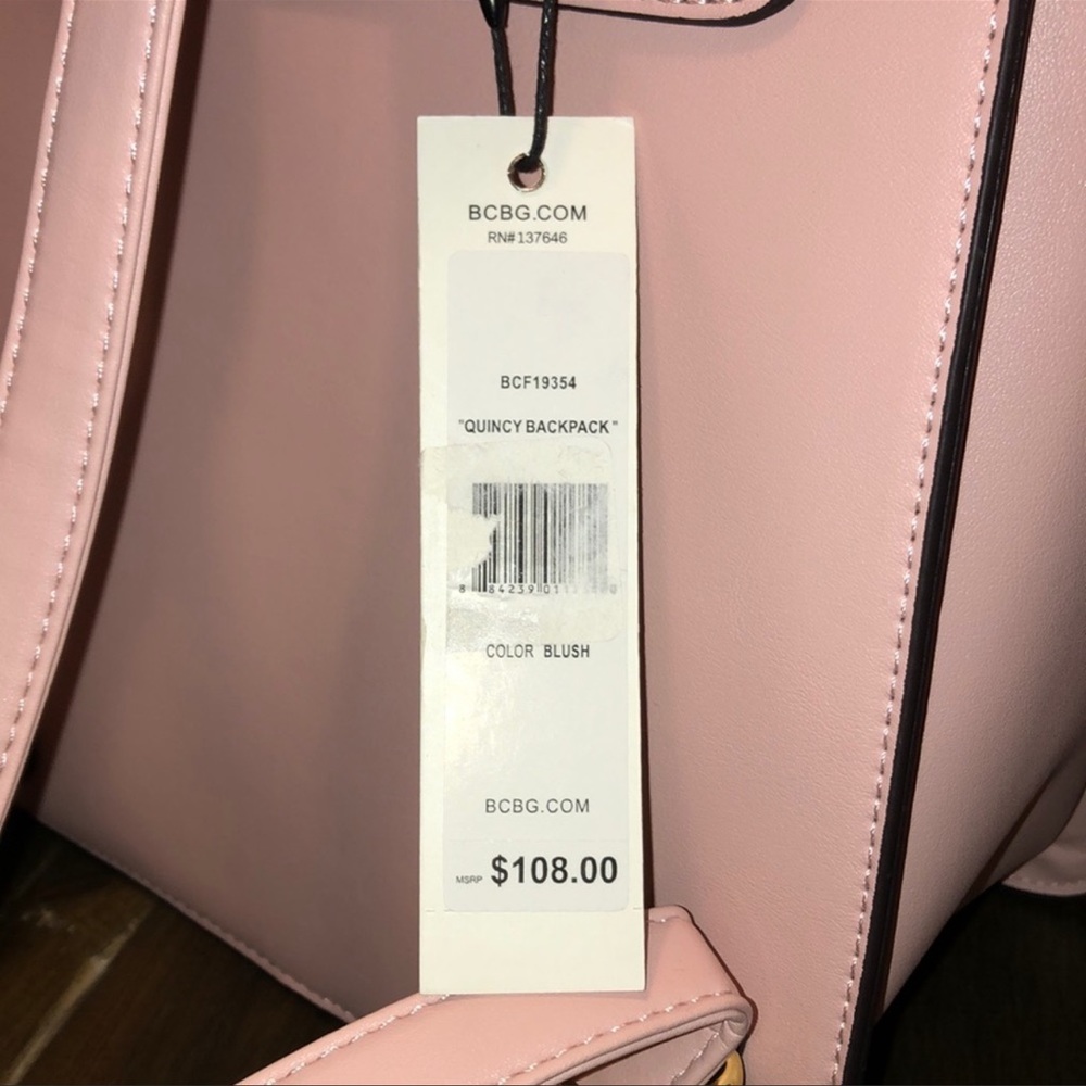 BCBG QUINCY BACKPACK PURSE IN BLUSH NWT